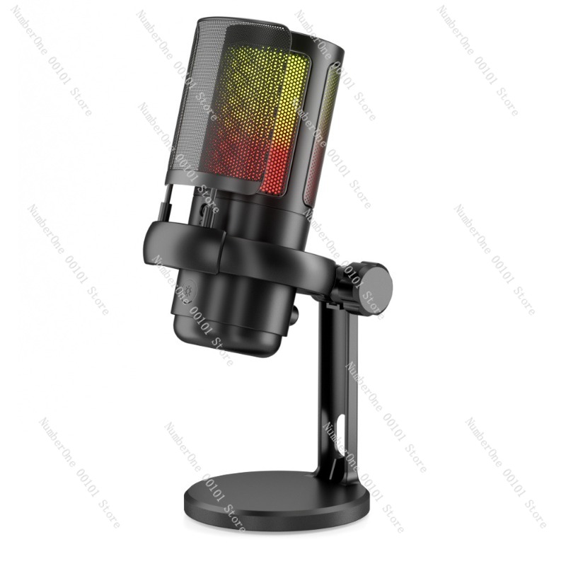 Pc Gaming Game - Mikrofon USB Kondensatorowy Biurkowy RGB do
